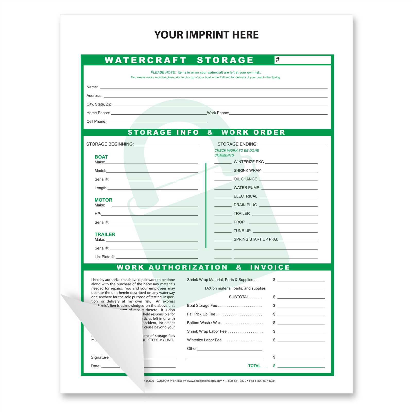 boat repair invoice template