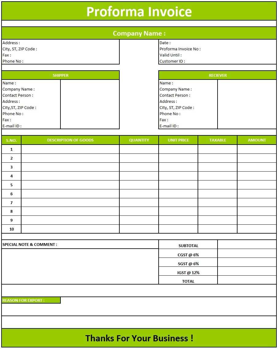 used car invoice template word