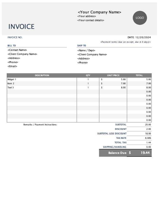 modern invoice template