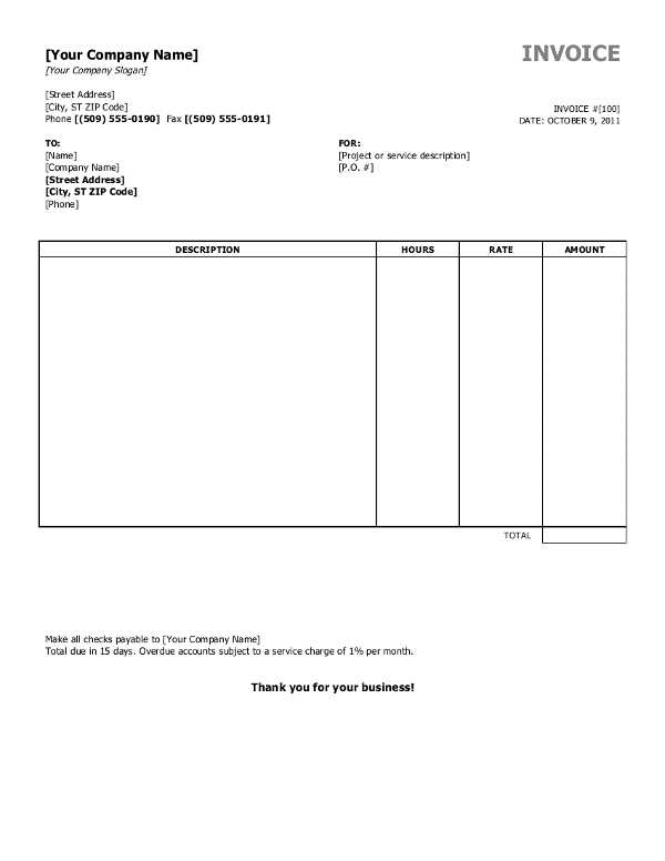 free office invoice template