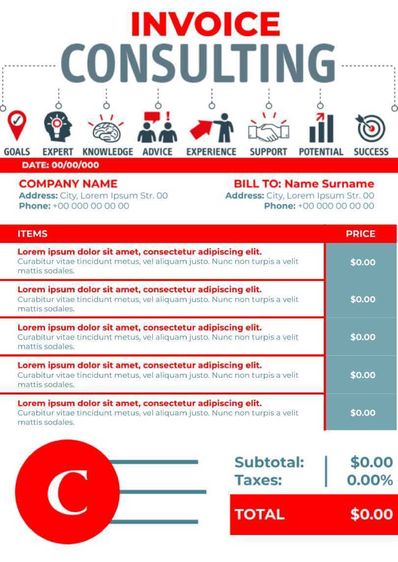 consultant invoice template doc