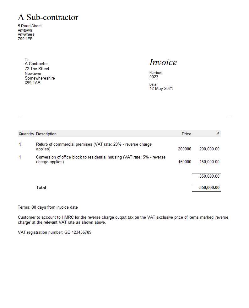 vat invoice template