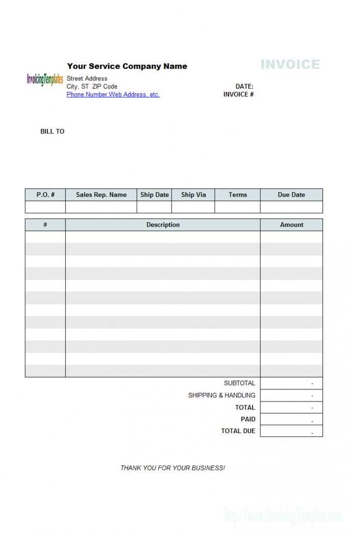 invoice template for plumbing services