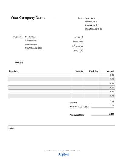 free self employed invoice template