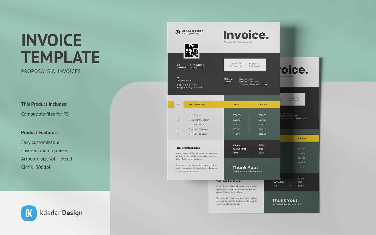 invoice psd template