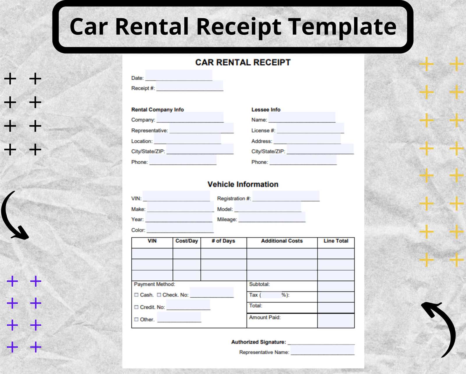 vehicle rental invoice template