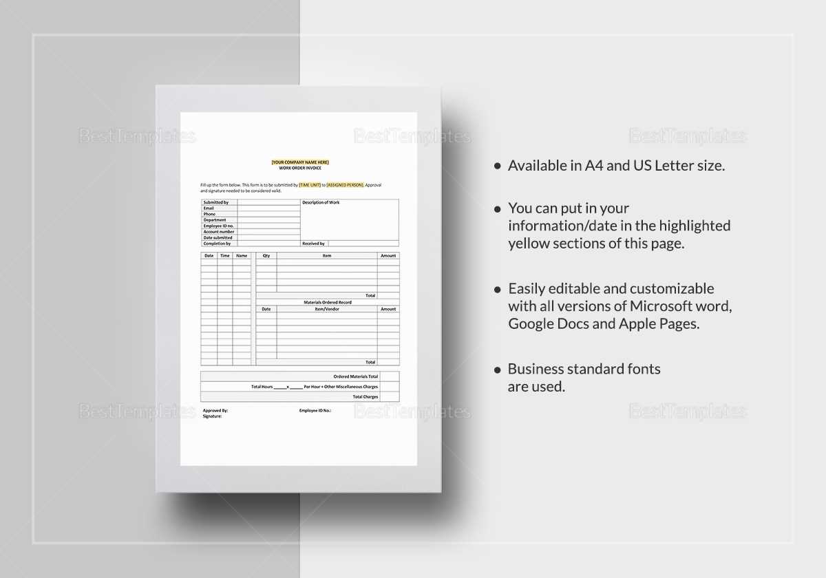 vendor invoice template word