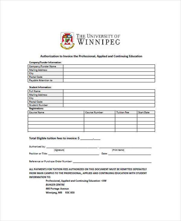 student invoice template