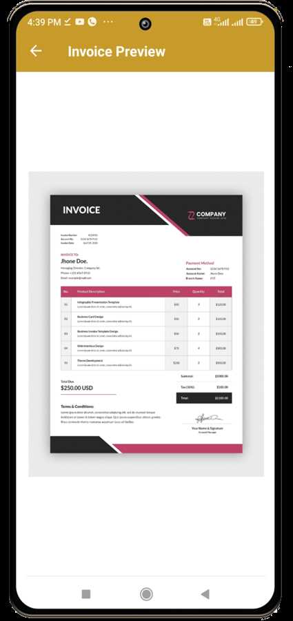 react invoice template