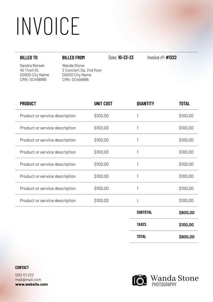 video production invoice template free