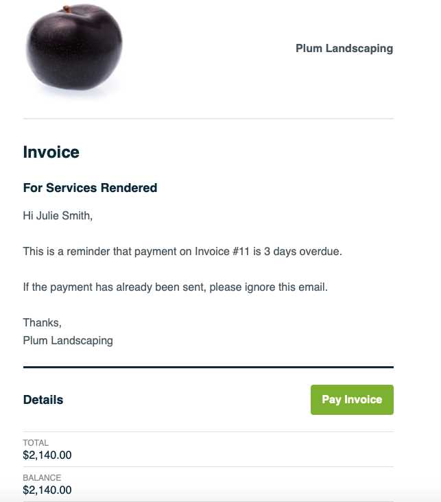 past due invoices email template