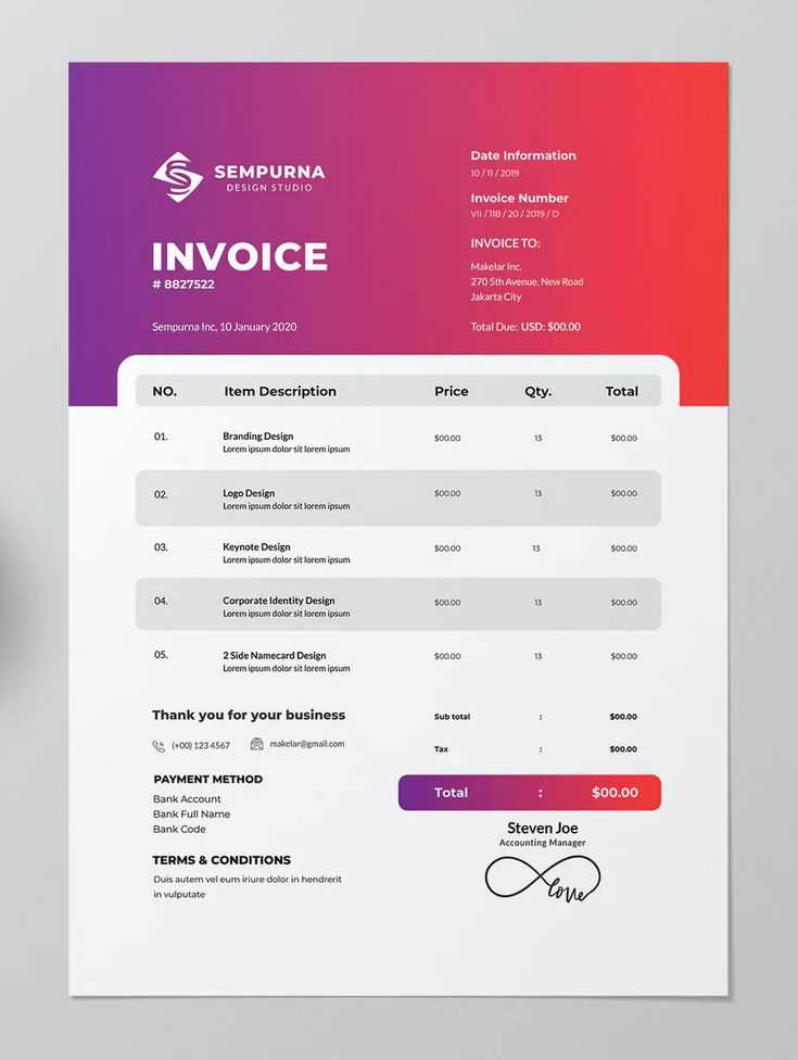 design invoice template illustrator