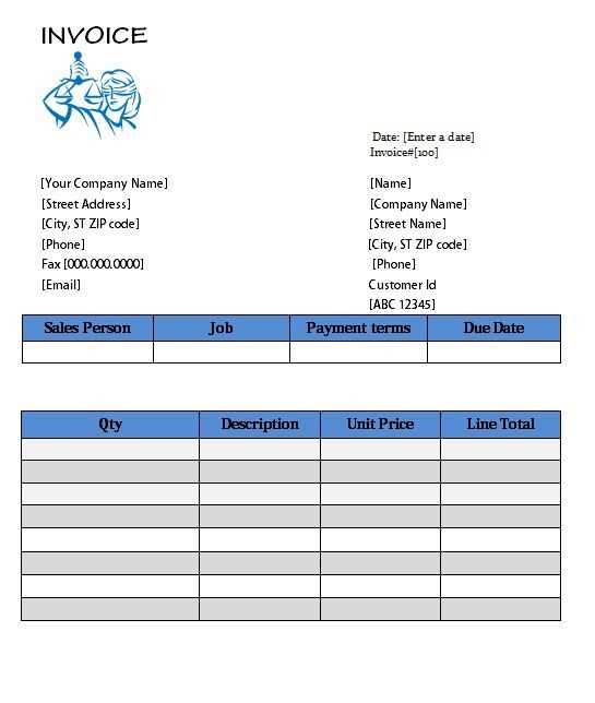 legal invoice template