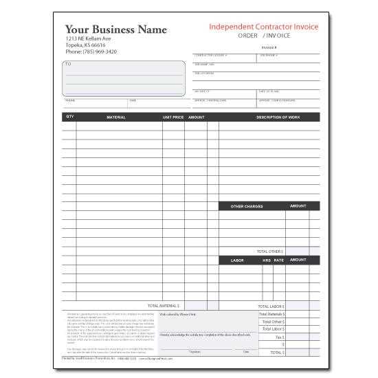 invoice template contractor