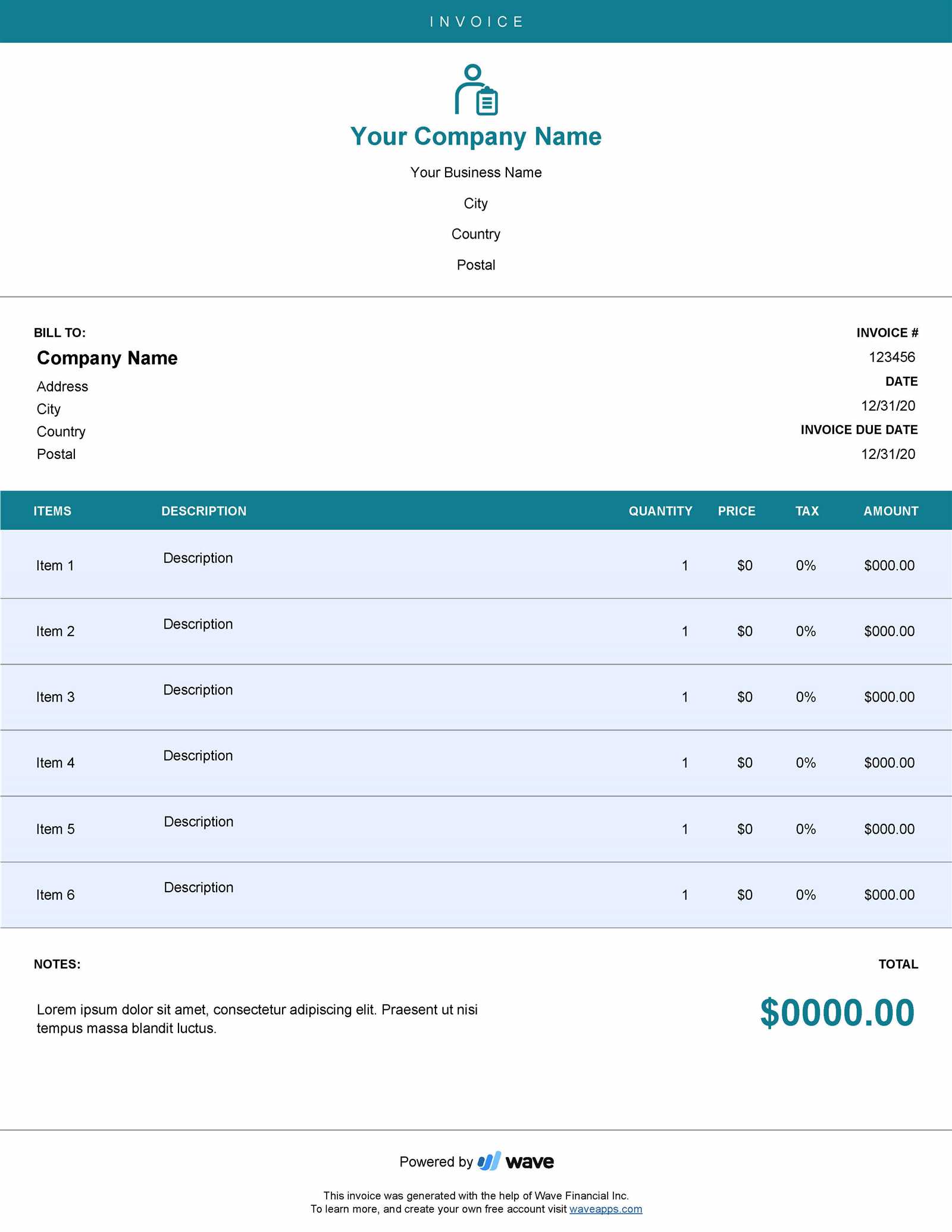 invoice template sole trader