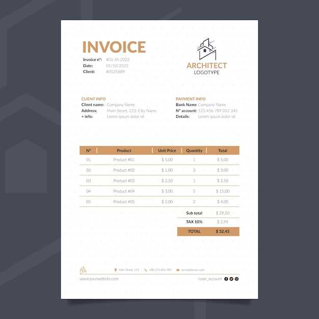 invoice template for architectural services