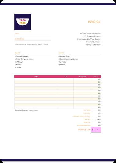 free bakery invoice template