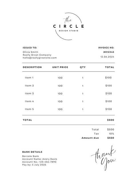 basic business invoice template