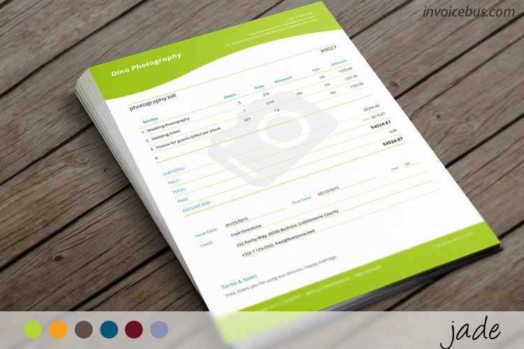 photography billing invoice template