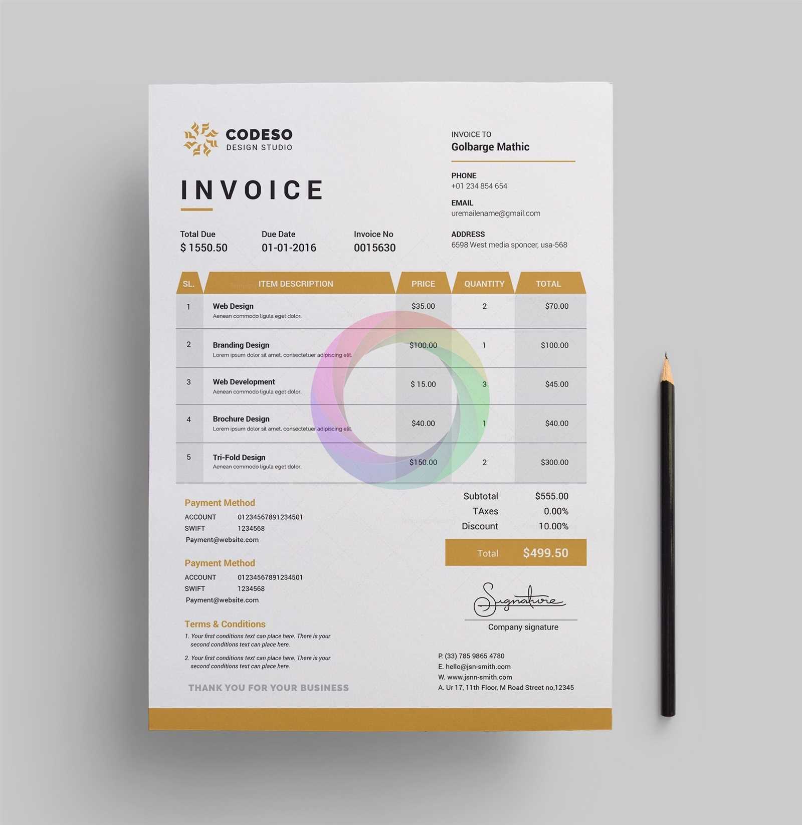 elegant invoice template