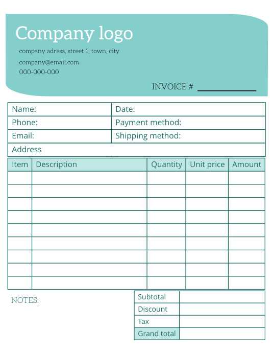 sales invoice template free