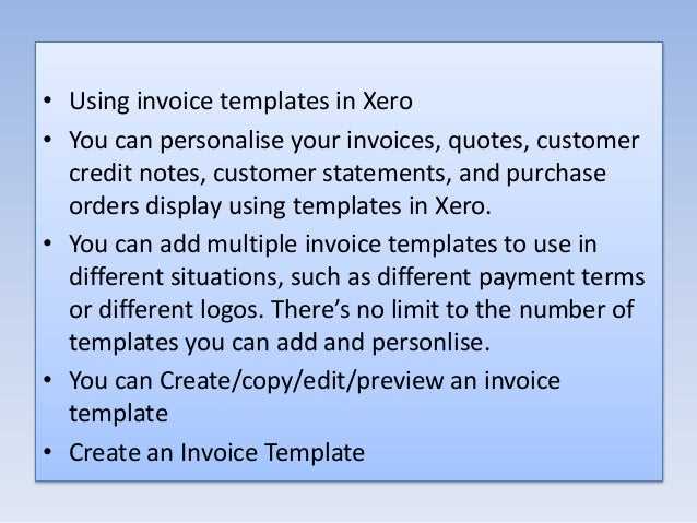 change invoice template xero