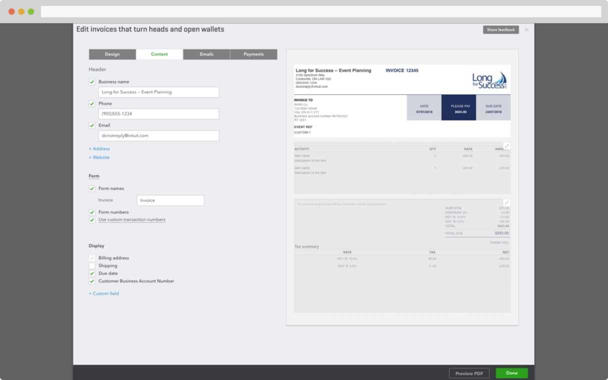 professional quickbooks invoice templates