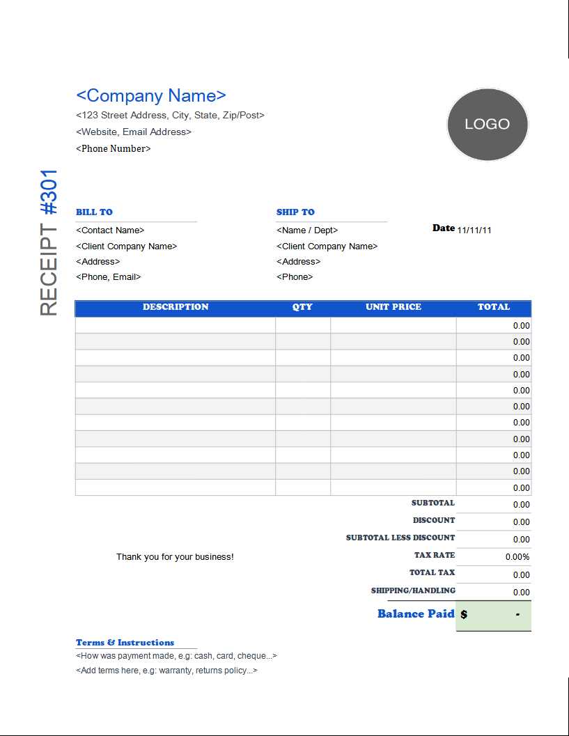 word invoice template canada