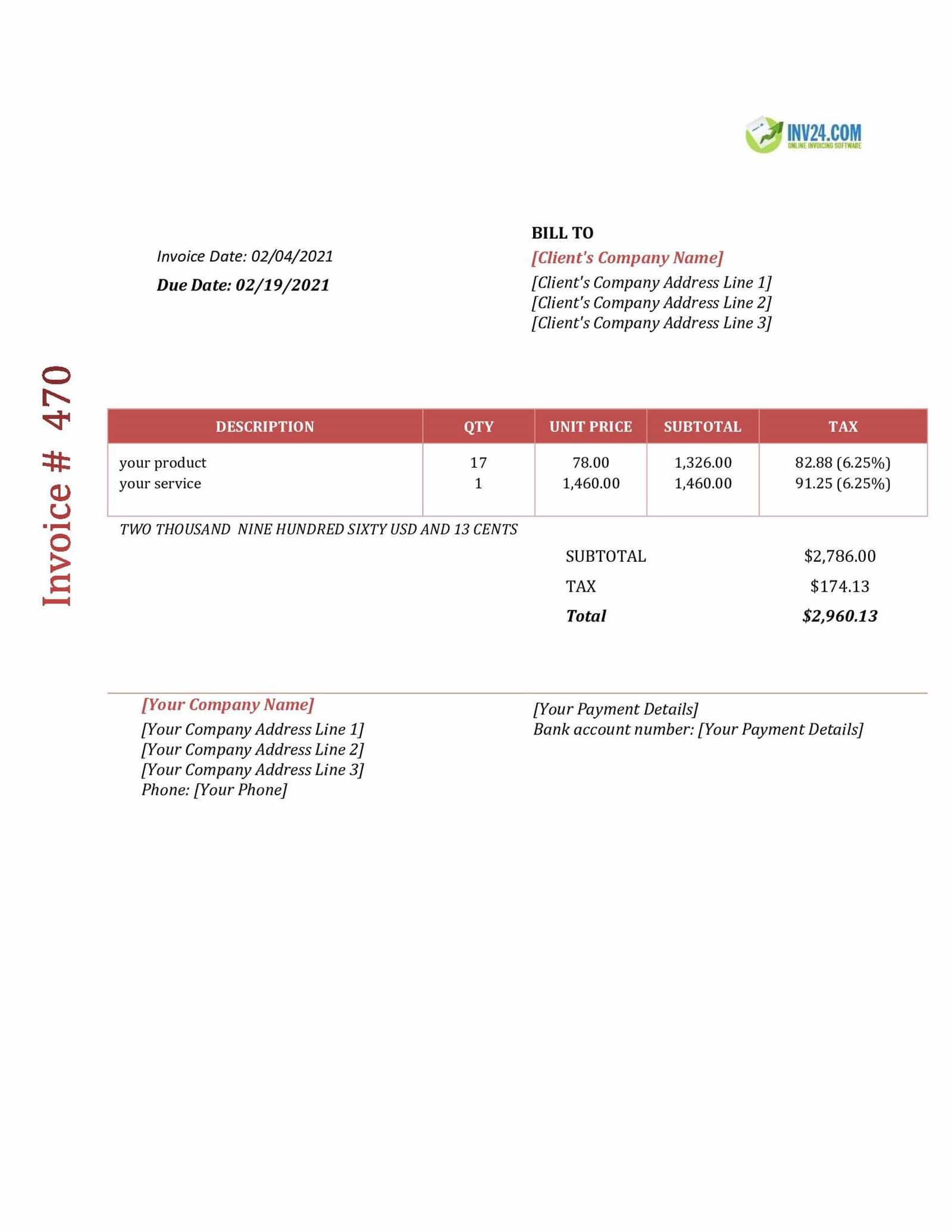 basic invoice word template