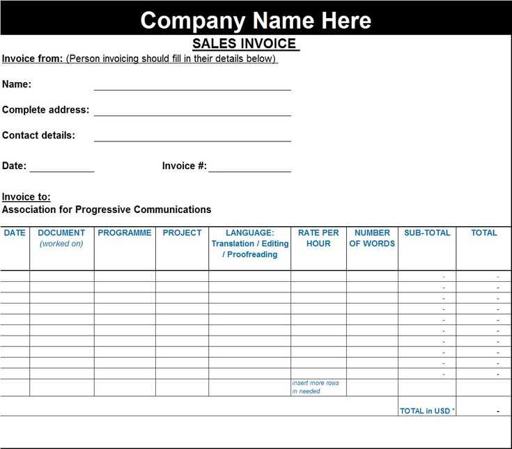 invoice template excel