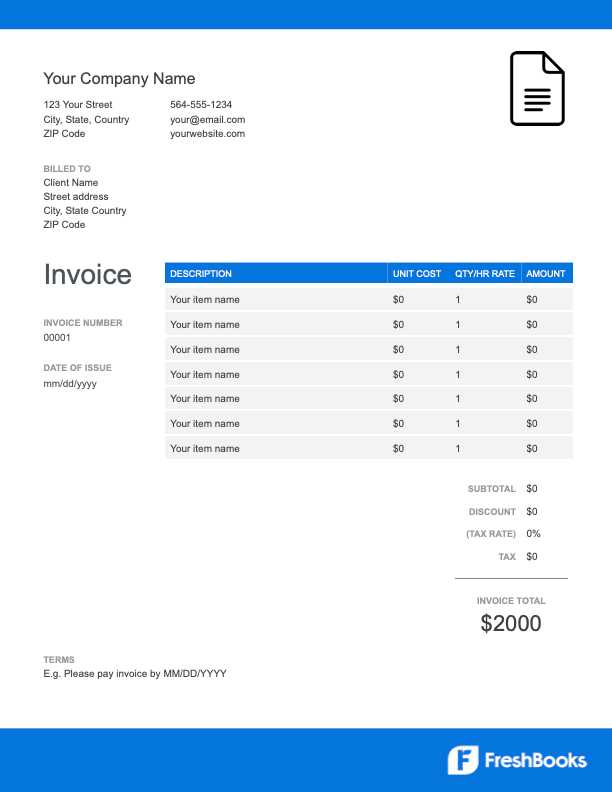 invoice template docs