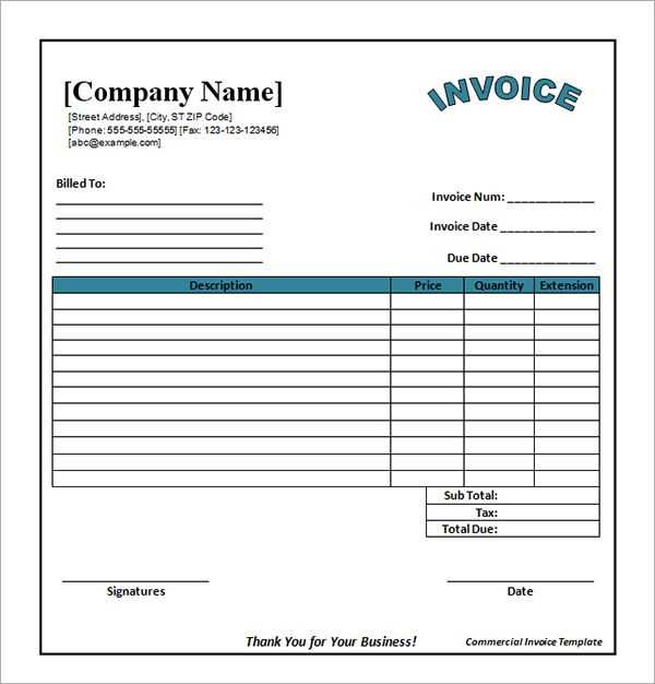 free invoice document template