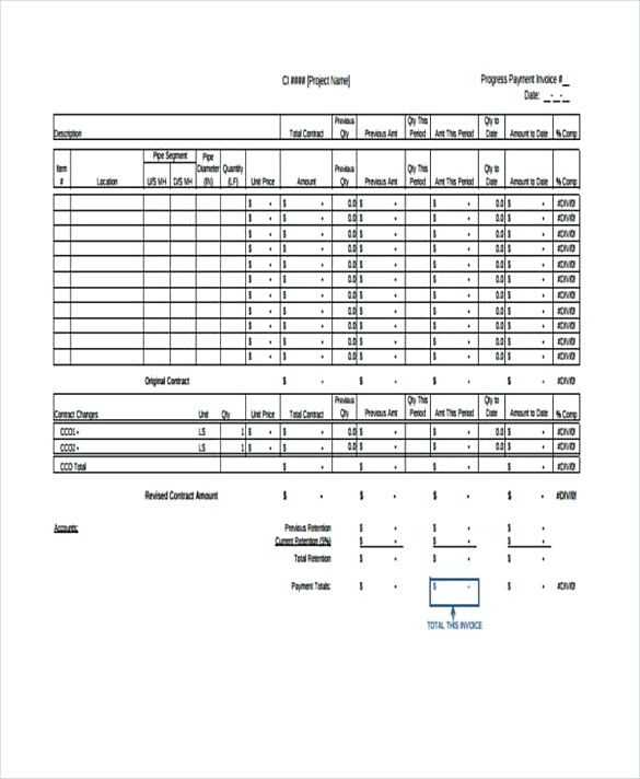 progress invoice template