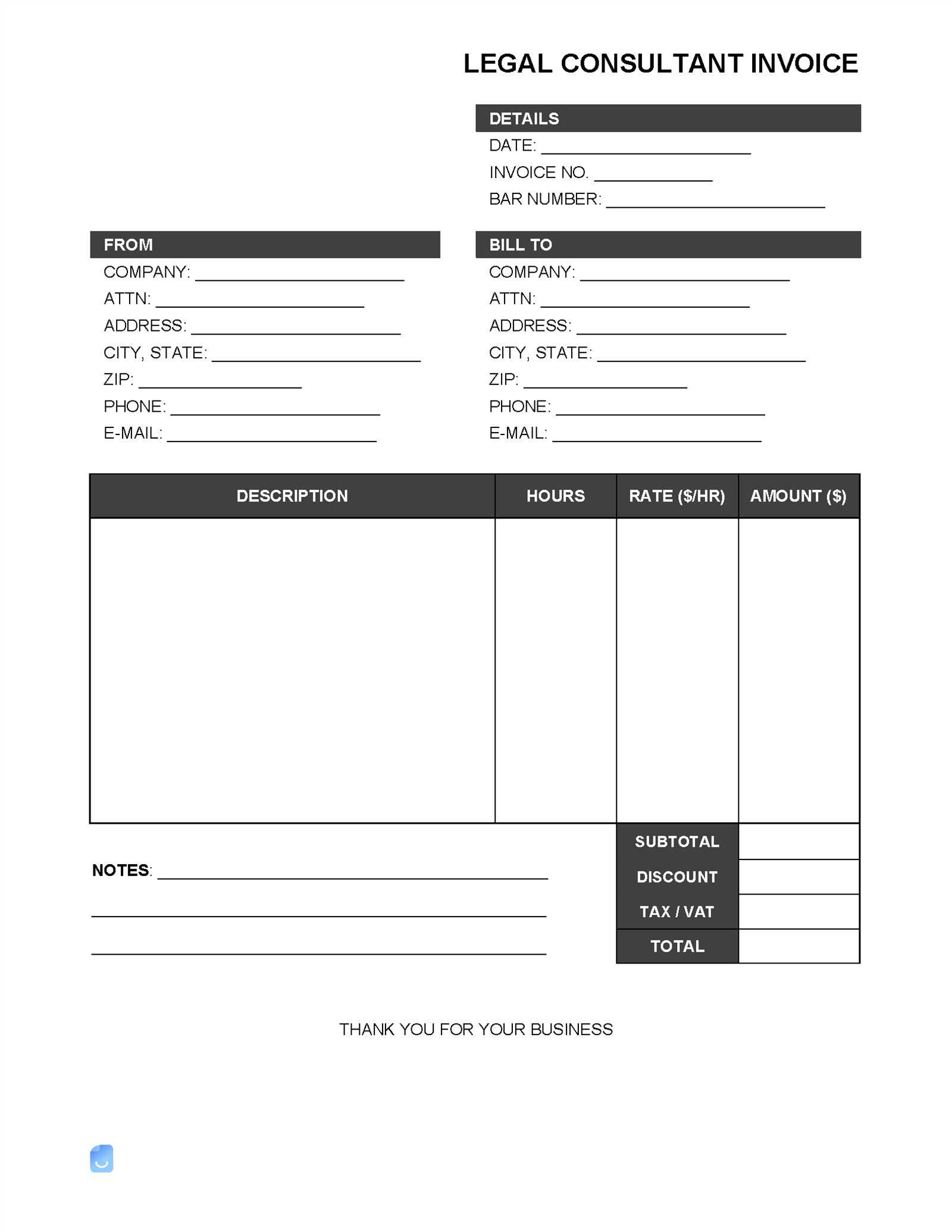 consultant billing invoice template excel