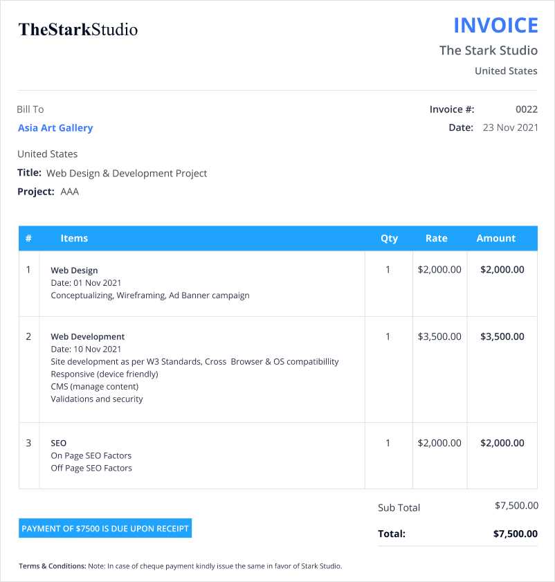 balance due invoice template