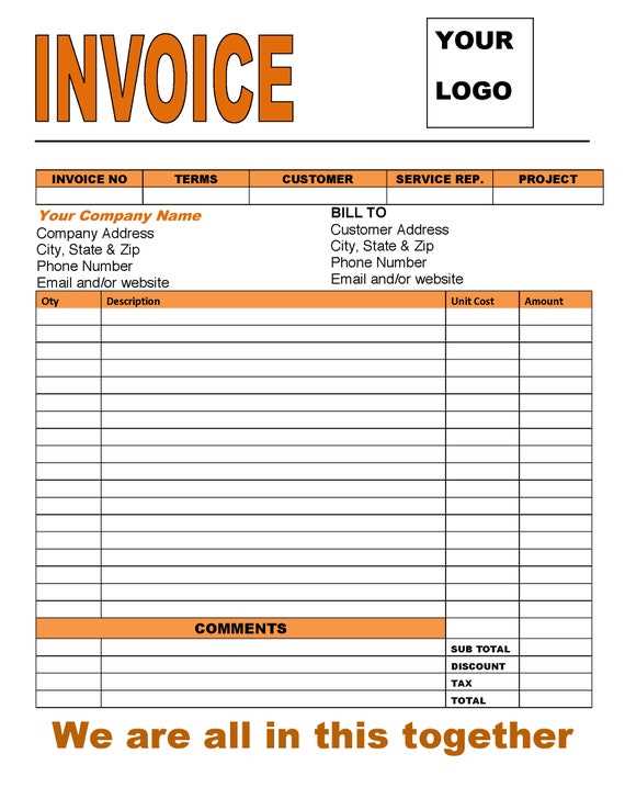 avon invoice template free