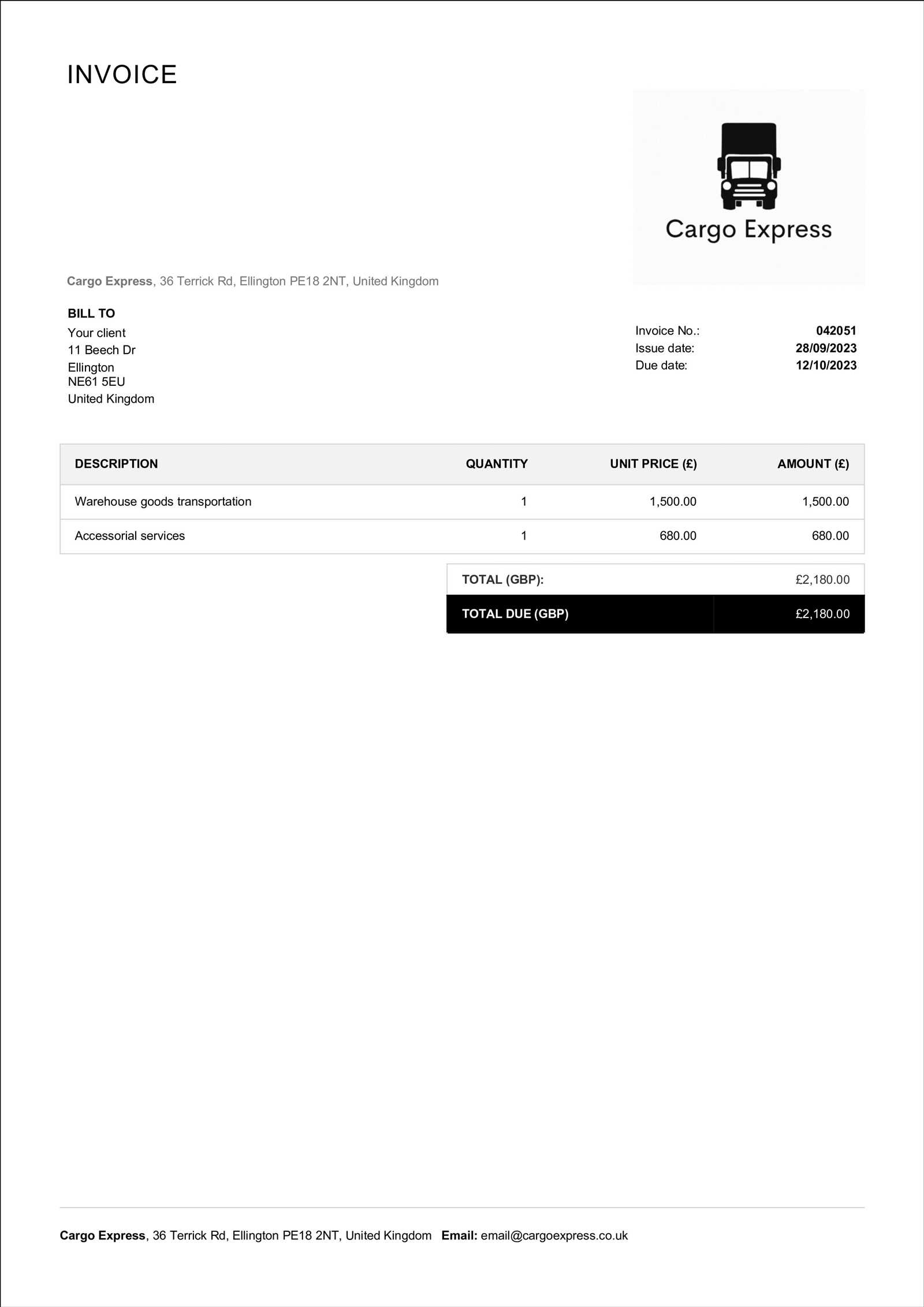 trucker invoice template