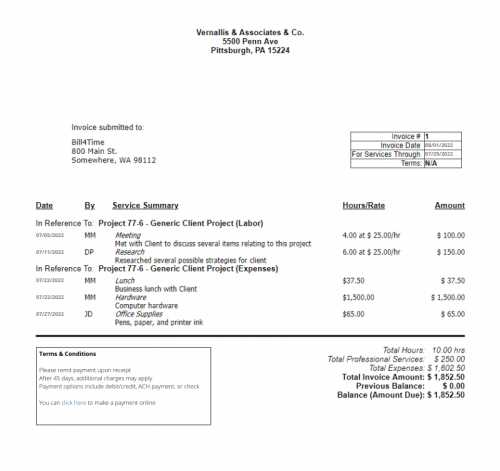 invoice procedure template