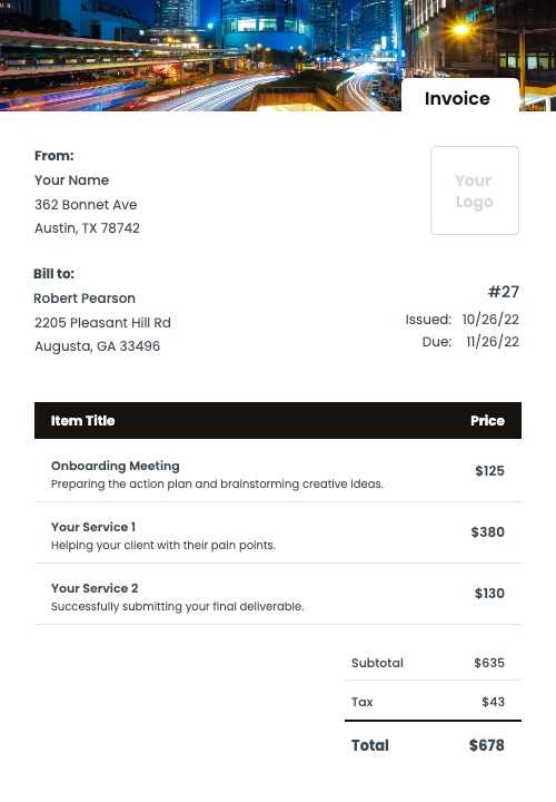 event photography invoice template