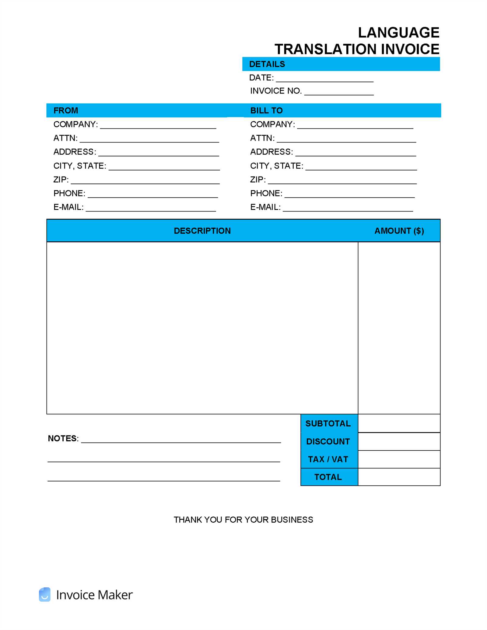 seamstress invoice template