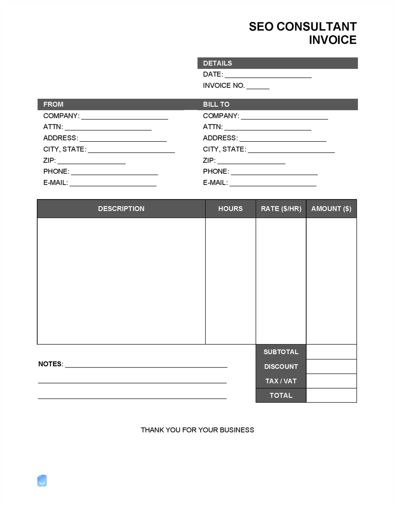 corporate invoice template