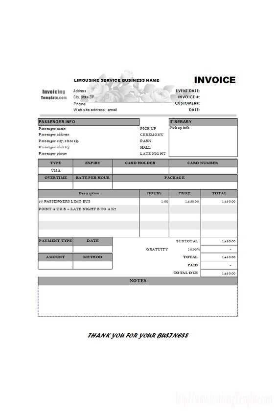 fitness instructor invoice template