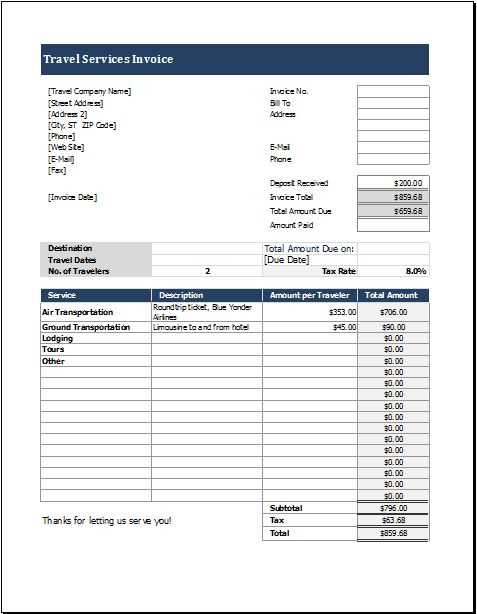 ticket invoice template