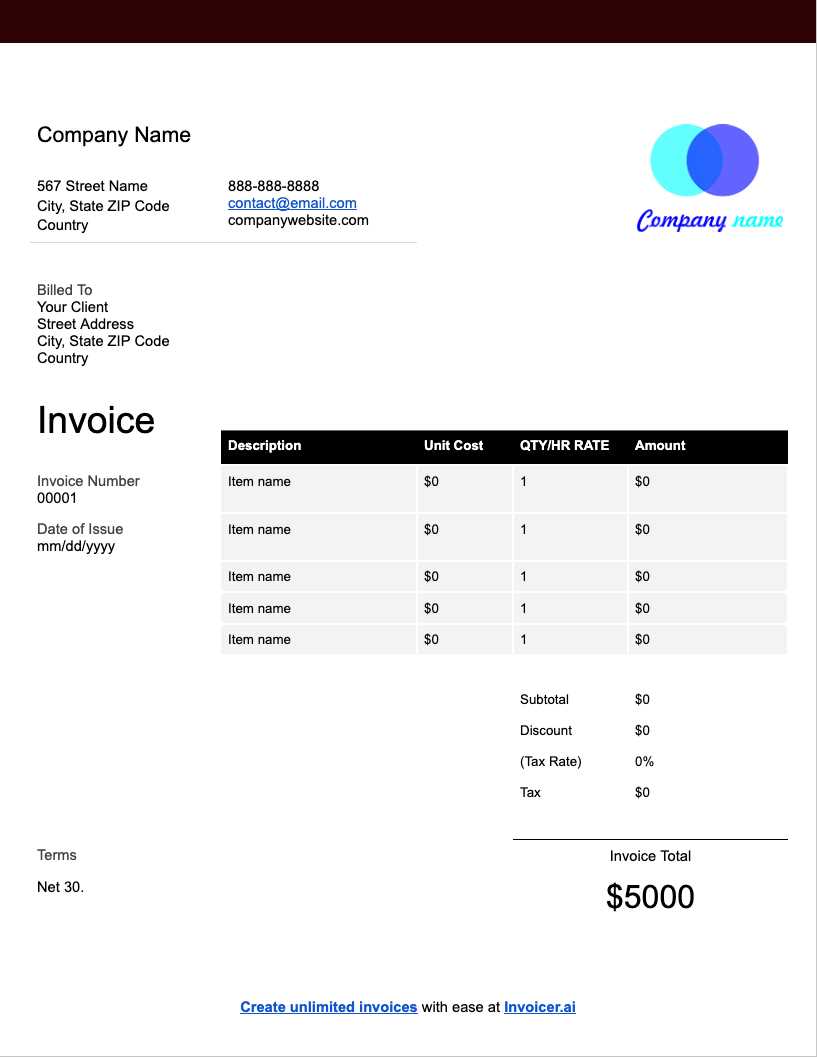 docs invoice template