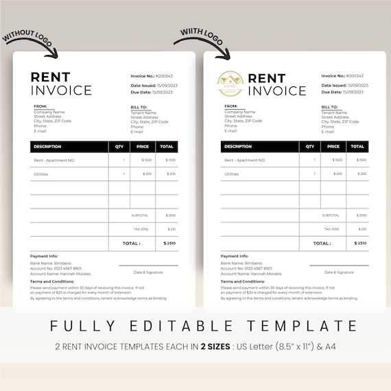 apartment invoice template