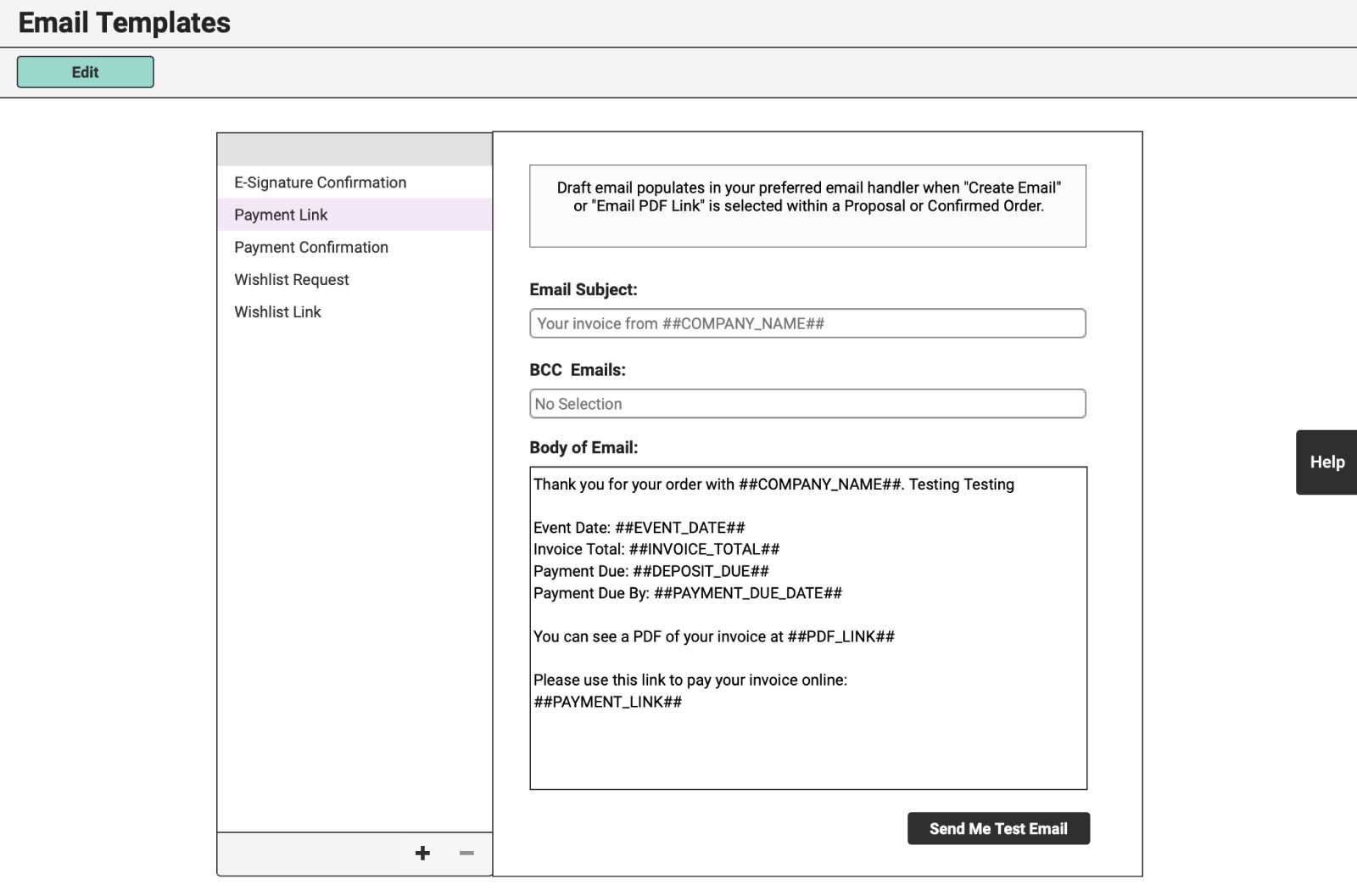 invoice template for email