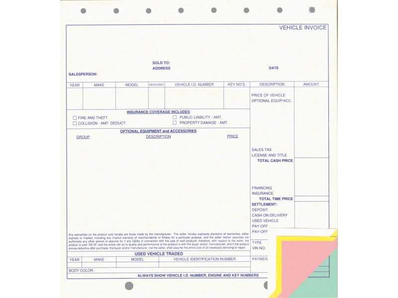 car sale invoice template