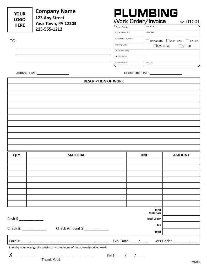 plumbers invoice template free