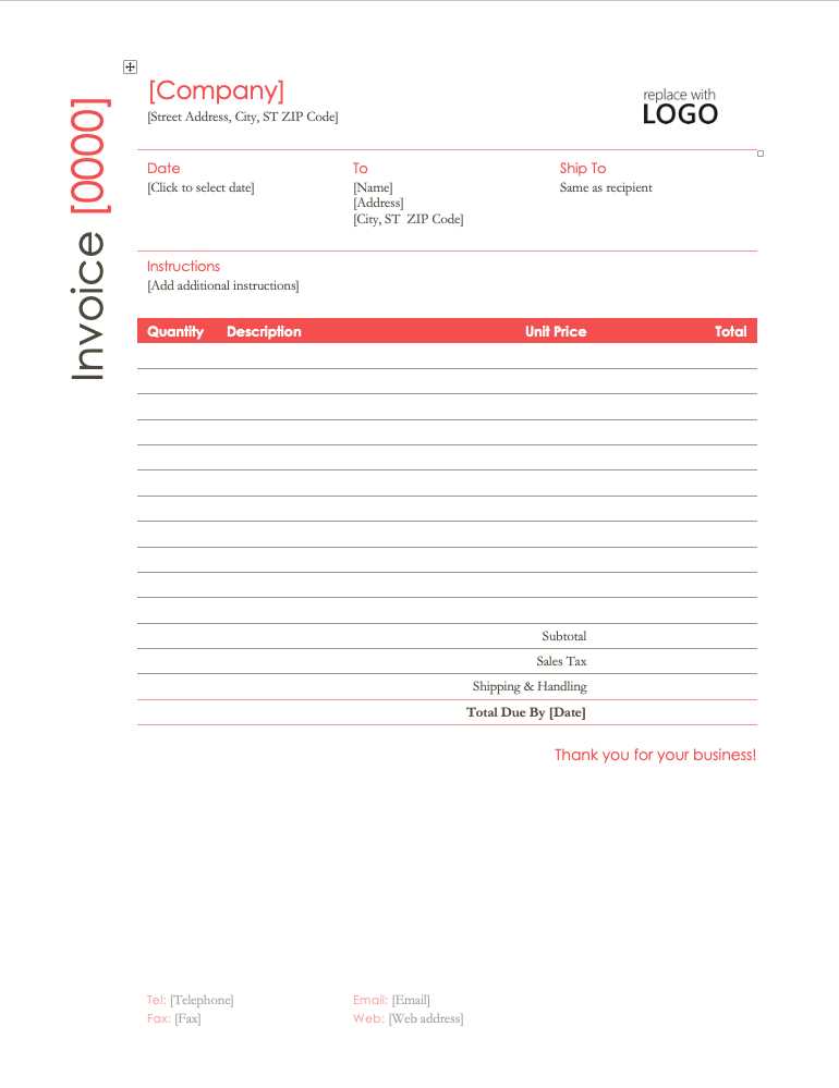 word doc invoice template download