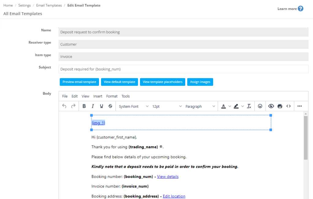 send invoice to client email template
